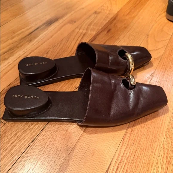 Tory Burch Pierced Mule in Merlot / Dark Brown - Picture 3 of 6